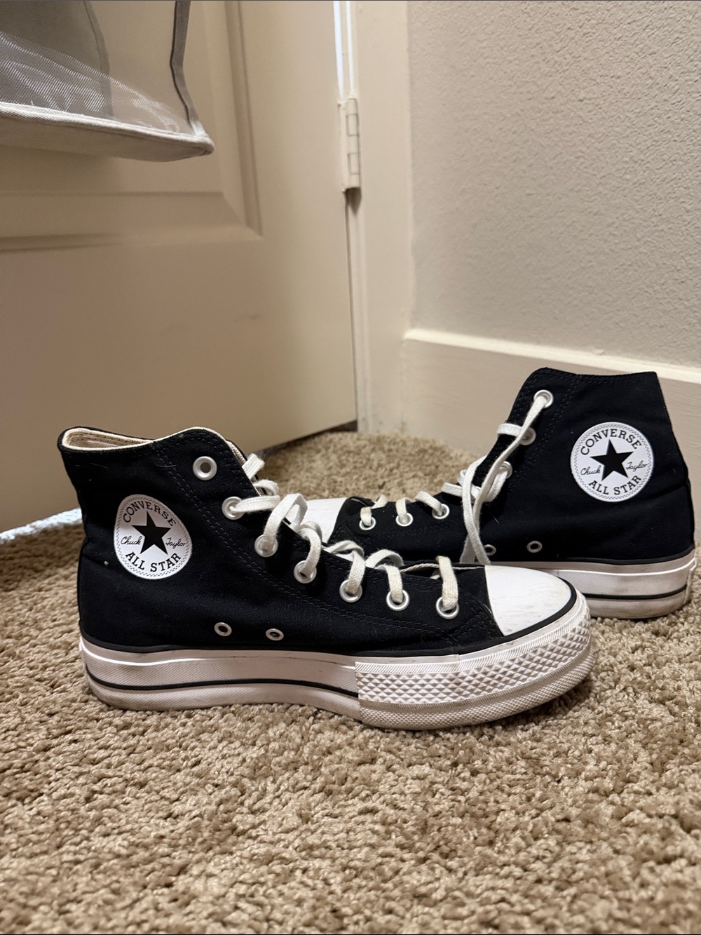 Converse Black High-Top Canvas Sneakers with White Accents